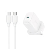 Joyroom JR-TCF20 PD 20W Wall Charger (UK Plug) with 1m USB-C Cable - White