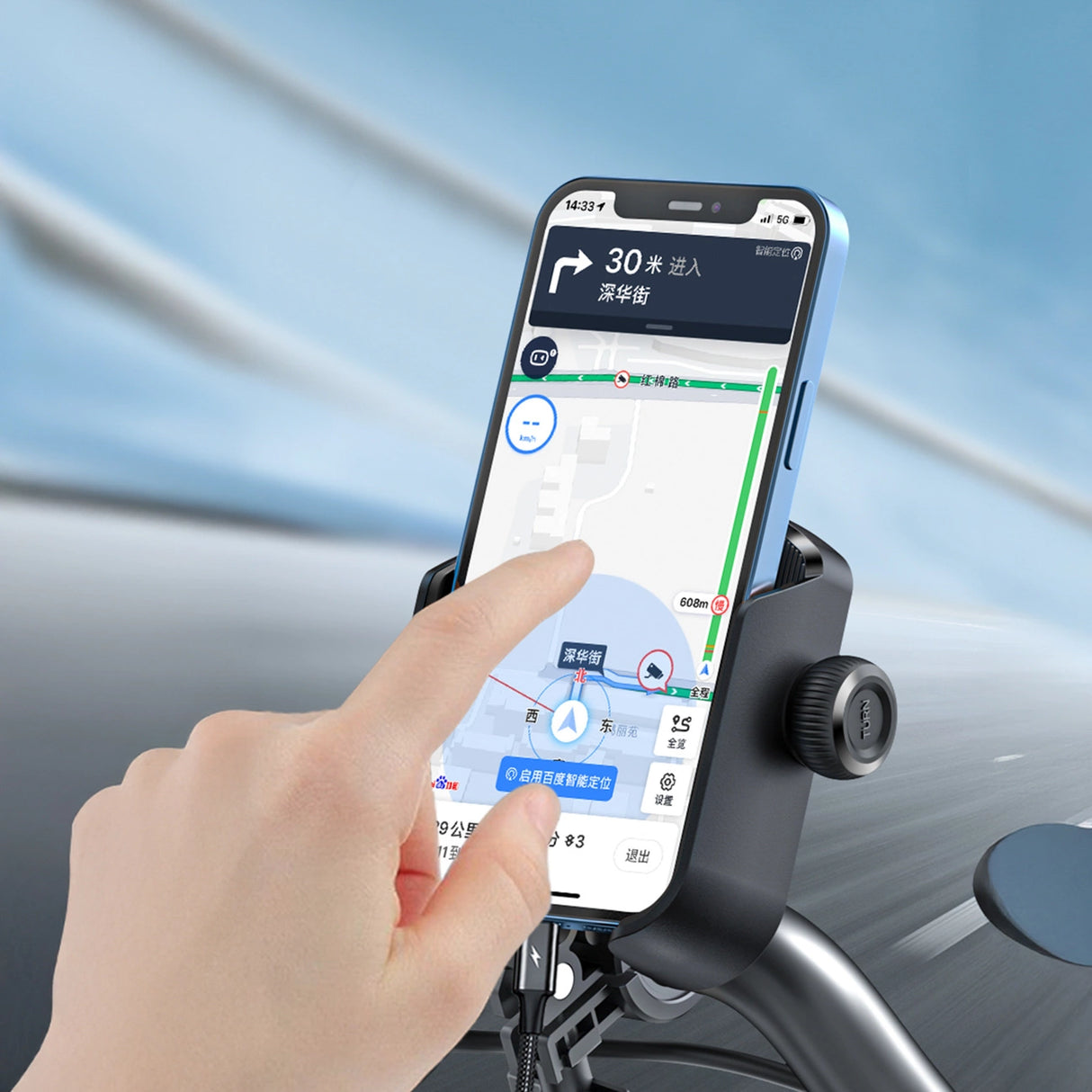 Joyroom JR-ZS431 telefonholder til cykel, motorcykel, scooter - sort