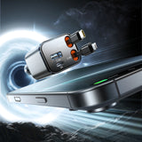 Joyroom JR-CCL05 30W 4-i-1-biloplader med 2 indbyggede indtrækbare kabler - mørkgrå