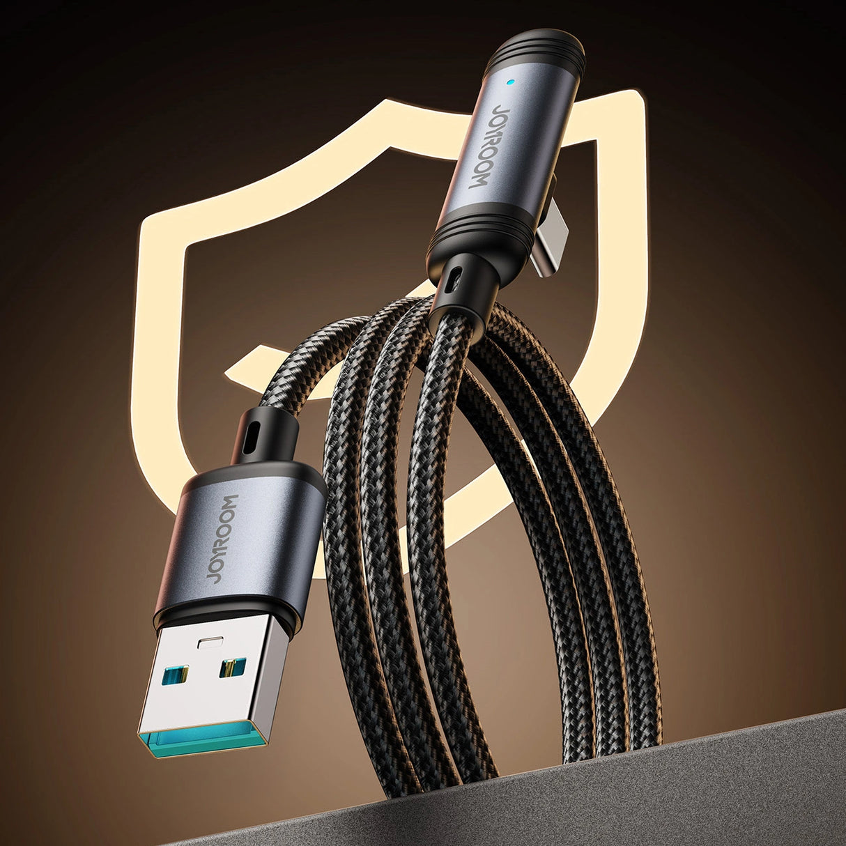 Joyroom S-A56 EnjoyX Series 90° USB-A - USB-C 3A kabel 1,2 m - sort