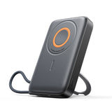 Joyroom JR-PBM02 Powerbank 22.5W 10000mAh 3in1 Magnetisk Induktiv Kompatibel med MagSafe med indbygget kabel - sort
