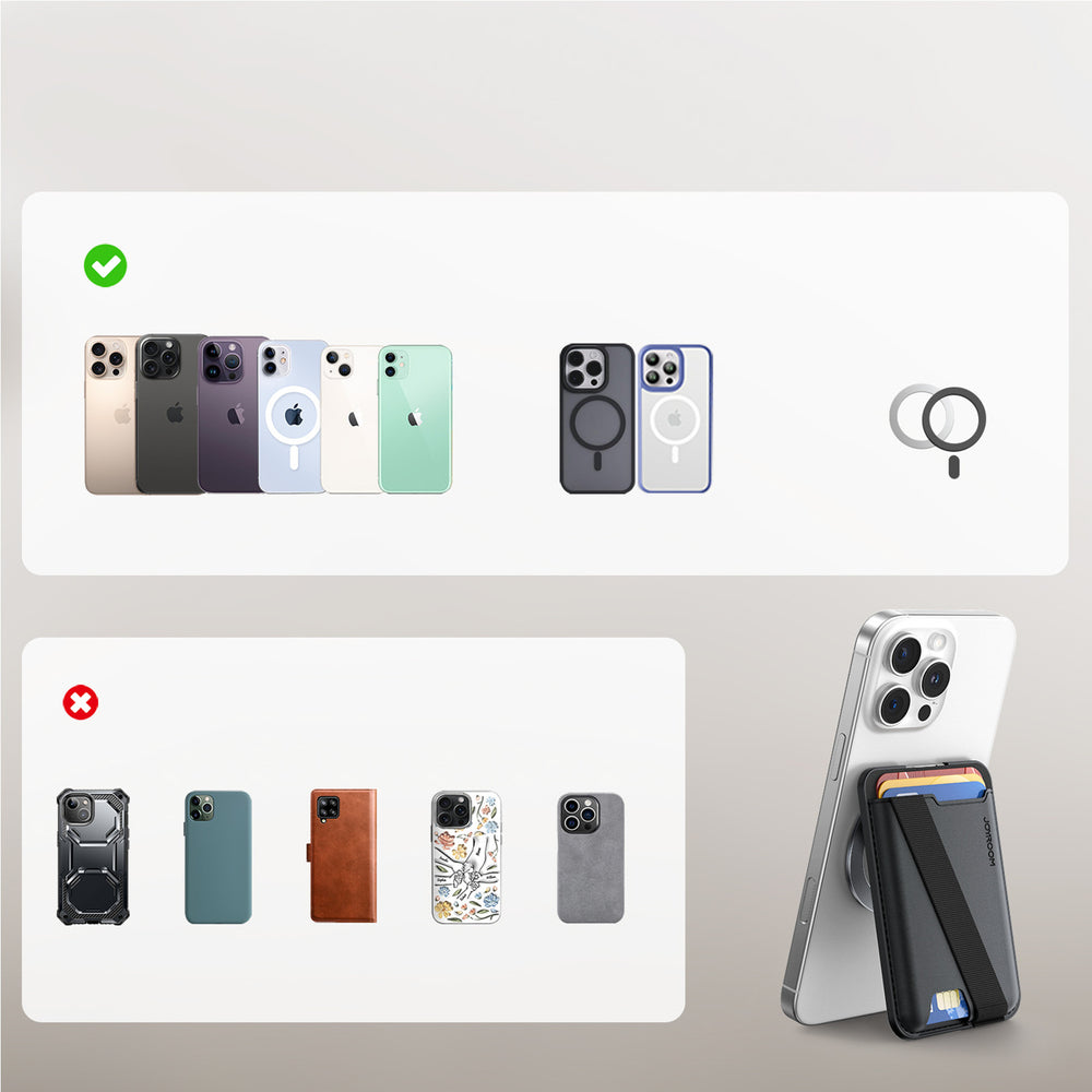 Joyroom JR-ZS432 Magnetic Wallet Kompatibel med MagSafe - sort