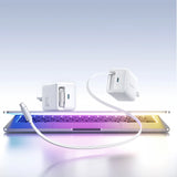 Joyroom JR-TCL06 67W GaN Wall Charger med indbygget inddrageligt USB-C-kabel - hvid