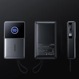 Joyroom JR-PR1 10000mAh 22.5W Powerbank med indbygget indtrækbart USB-C-kabel - sort