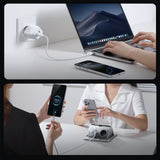Joyroom JR-TCL05 45W GaN Wall Charger med Kabel Organizer - hvid