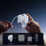 Joyroom JR-TCL05 45W GaN Wall Charger med Kabel Organizer - hvid
