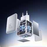 Joyroom JR-TCL05 45W GaN Wall Charger med Kabel Organizer - hvid