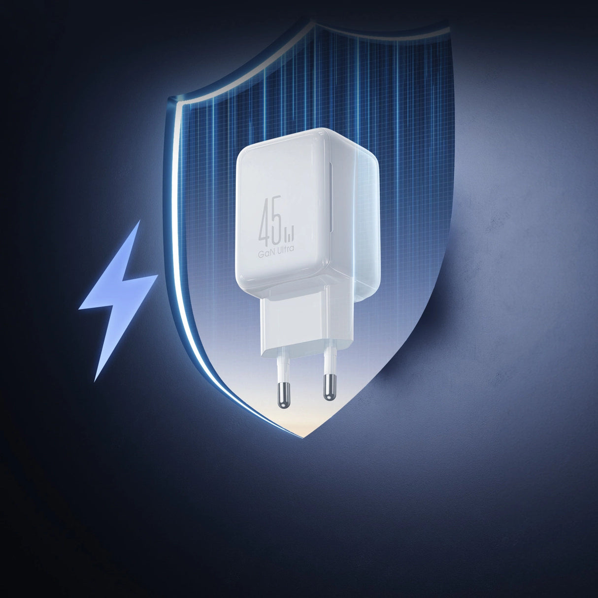 Joyroom JR-TCL05 45W GaN Wall Charger med Kabel Organizer - hvid