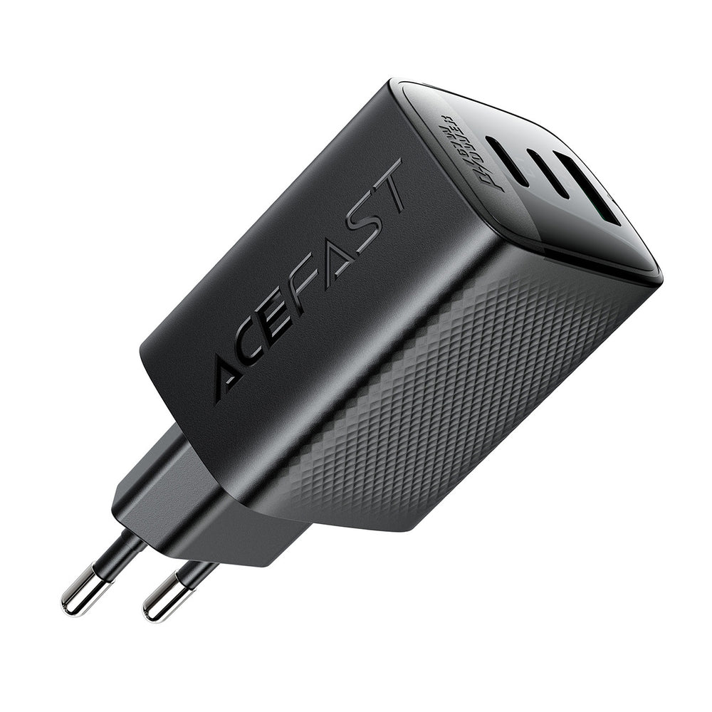 Acefast A108 GaN PD 67W 2xUSB-C 1xUSB-A Wall Charger - sort