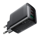 Acefast A108 GaN PD 67W 2xUSB-C 1xUSB-A Wall Charger - sort