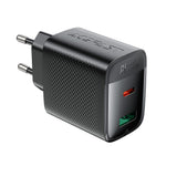 Acefast A106 GaN PD 45W USB-C USB-A Wall Charger - sort