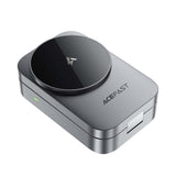 Acefast E22 3-i-1 trådløs induktiv opladningsstation, MagSafe-kompatibel - grå