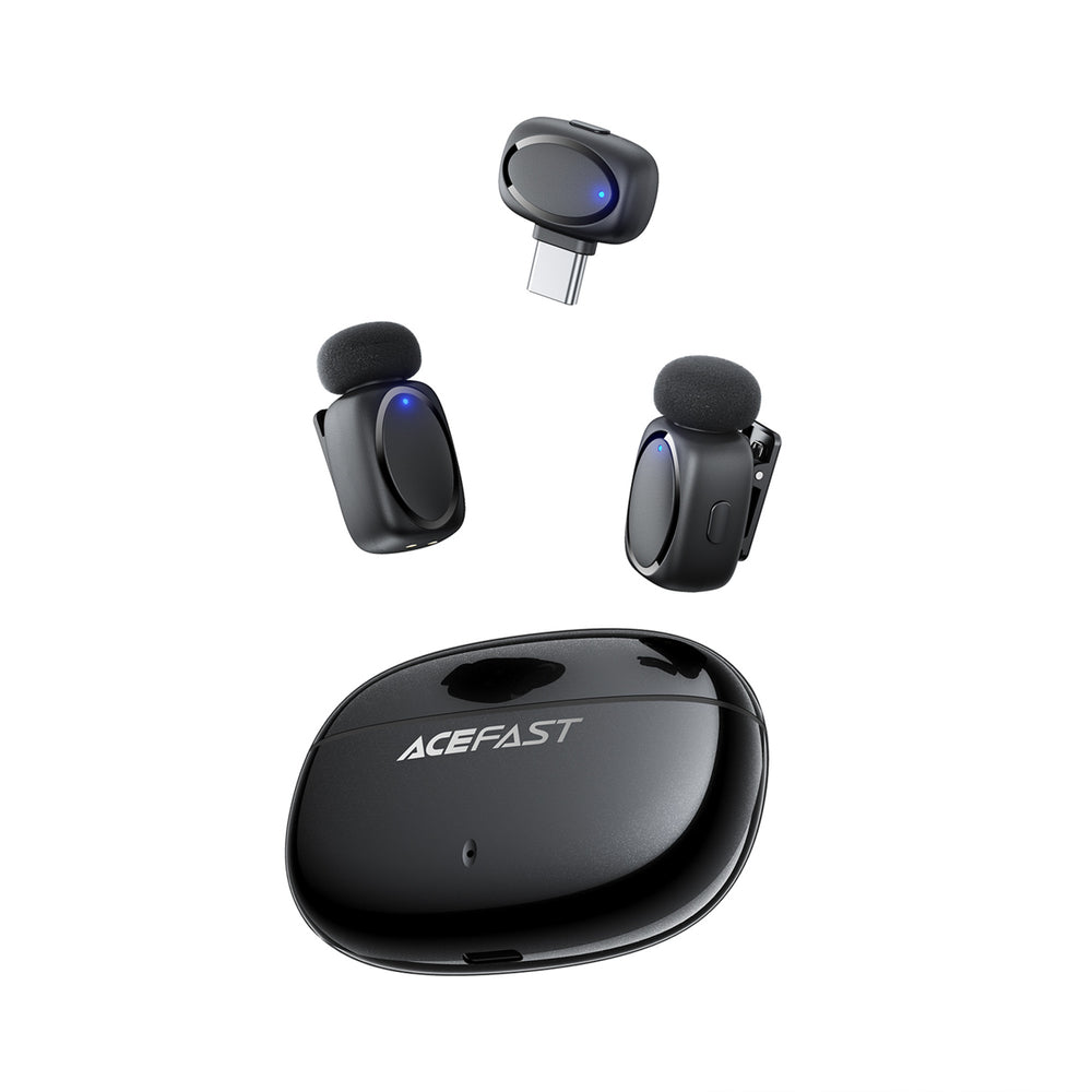 Acefast R2 Wireless Lavalier Microphones - Black