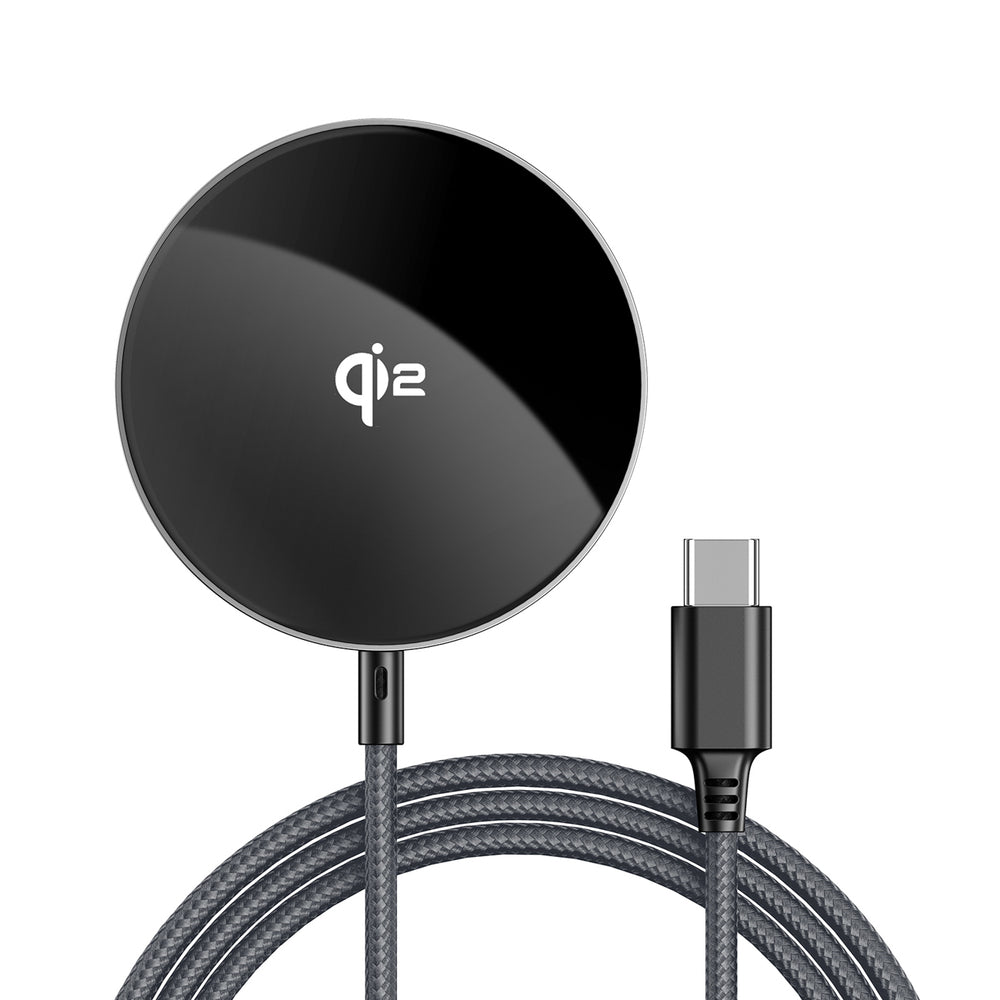 Acefast E24 Qi2 15W magnetisk induktiv oplader med 1,2 m USB-C kabel - sort