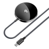 Acefast E24 Qi2 15W magnetisk induktiv oplader med 1,2 m USB-C kabel - sort