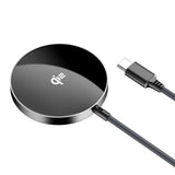 Acefast E24 Qi2 15W magnetisk induktiv oplader med 1,2 m USB-C kabel - sort