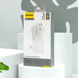 Dudao K11 10000mAh Powerbank med indbyggede kabler - hvid