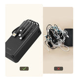 Dudao K11 Max 30000mAh Powerbank med indbyggede kabler - sort