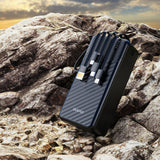 Dudao K11 Max 30000mAh Powerbank med indbyggede kabler - sort