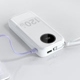 Dudao K13Pro 20000mAh Powerbank med indbygget kabel - hvid