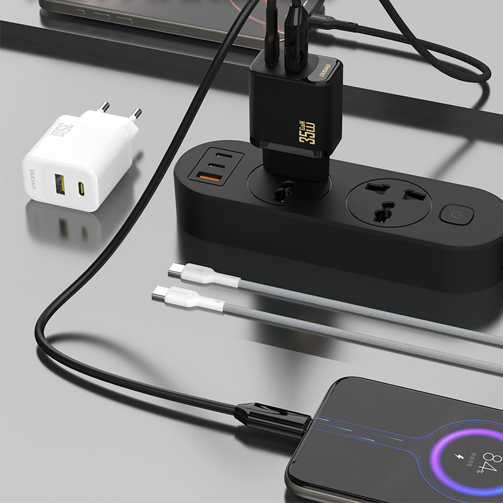 Dudao A27 MaxC 35W Wall Charger + USB-C-kabel - hvid
