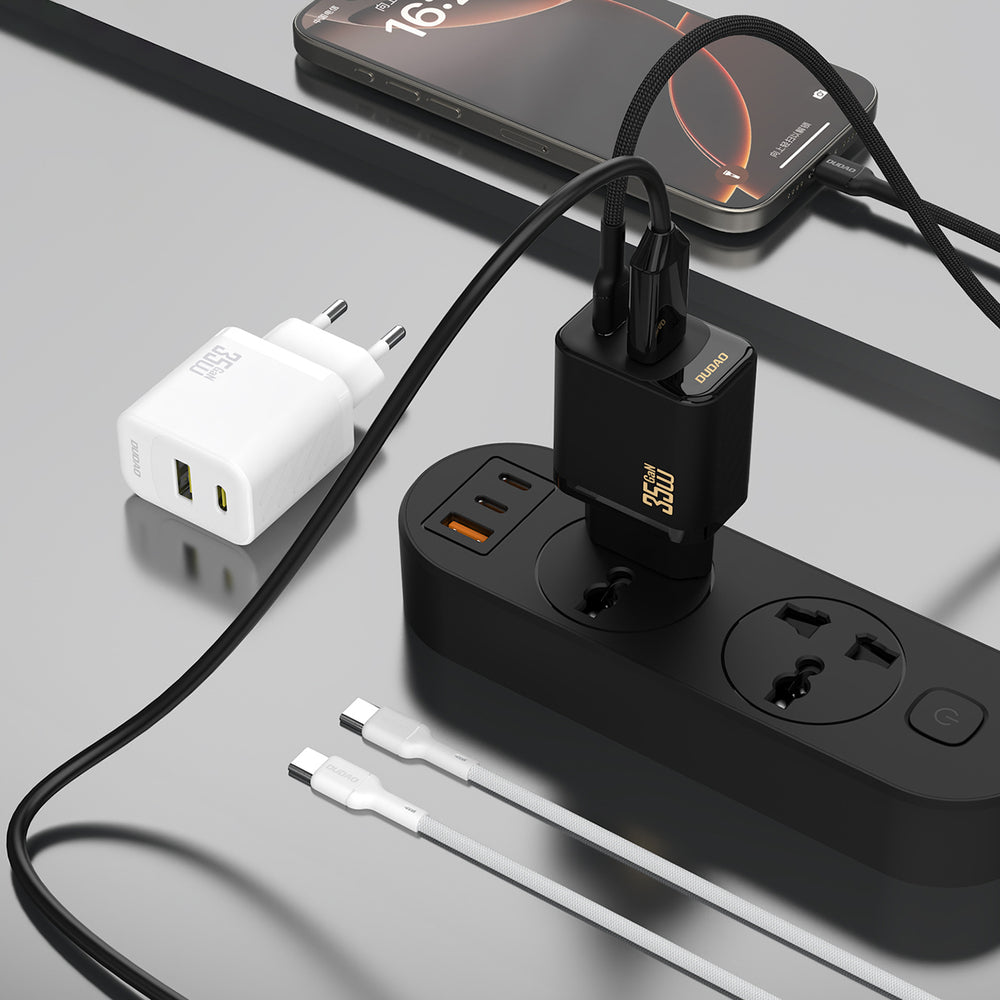 Dudao A27 MaxC 35W Wall Charger + USB-C-kabel - hvid