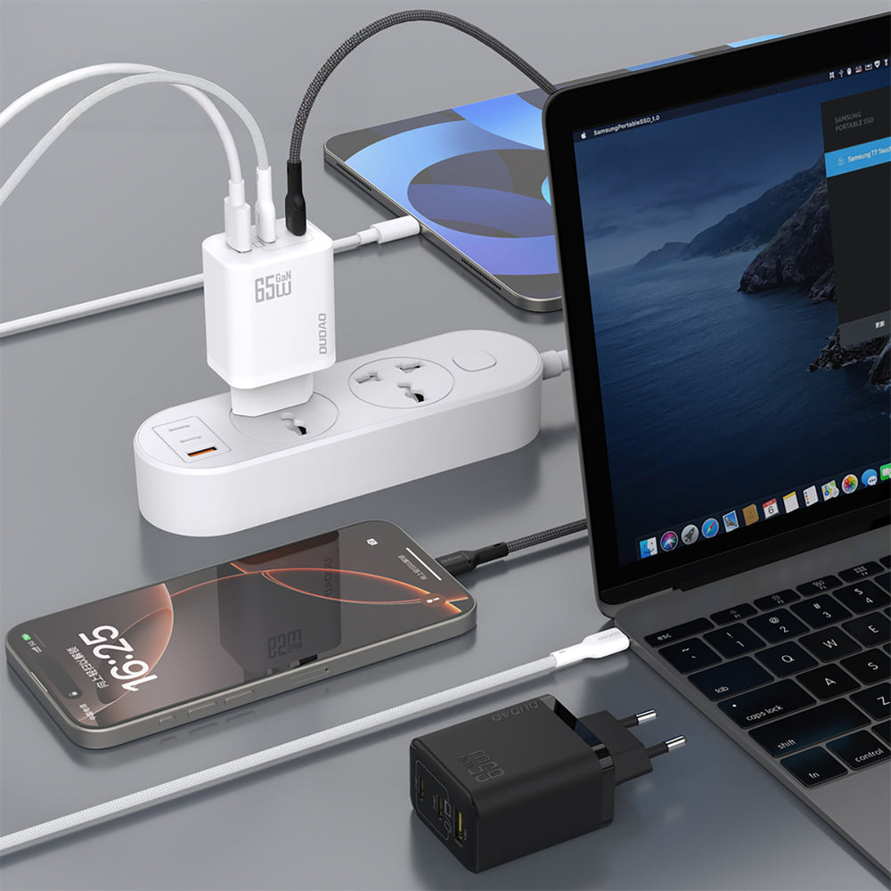 Dudao A29C 65W GaN Wall Charger + USB-C Cable - sort