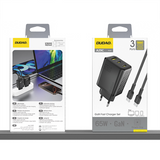 Dudao A29C 65W GaN Wall Charger + USB-C Cable - sort
