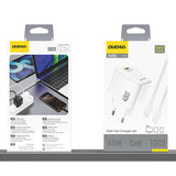 Dudao A28C 45W GaN Wall Charger + USB-C-kabel - hvid