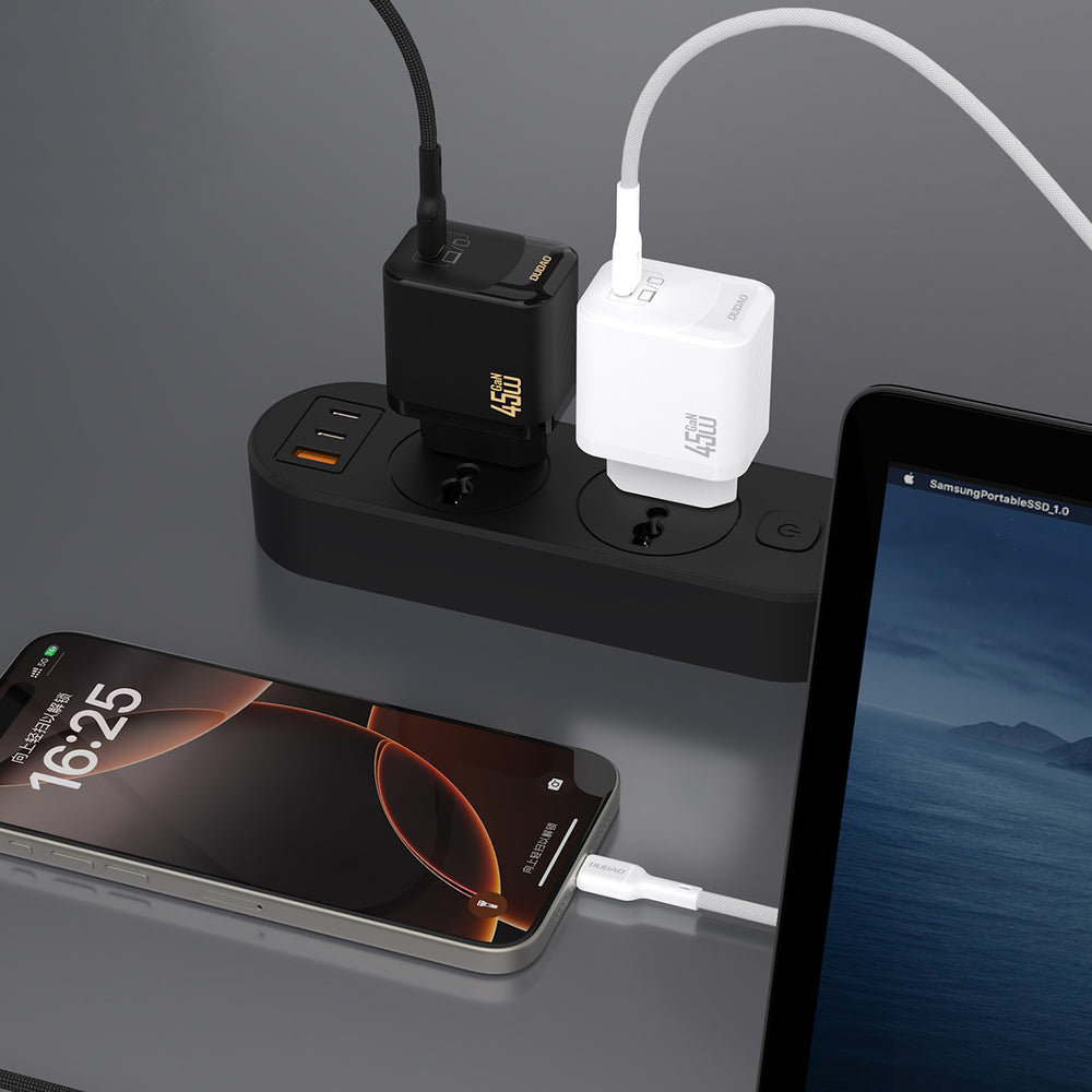 Dudao A28C 45W GaN Wall Charger + USB-C Cable - sort