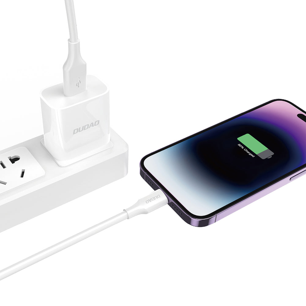 Dudao L2sL USB-A - Lightning 6A Kabel 1,2 m - Hvid
