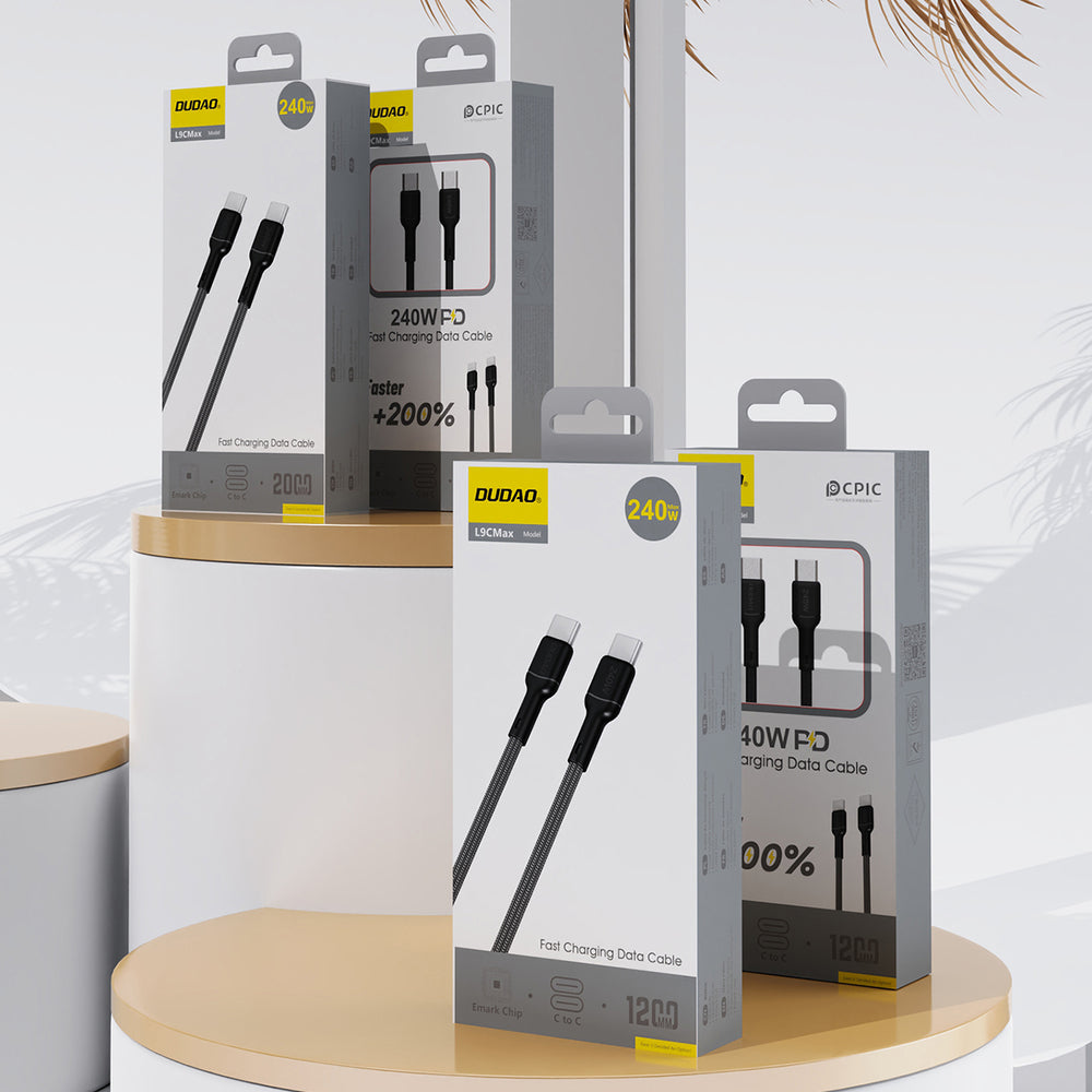 Dudao L9C Max 240W PD USB-C - USB-C 2m Kabel - sort