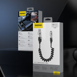 Dudao L20 Pro 4-i-1 USB-A / USB-C - Lightning / USB-C-kabel - sort