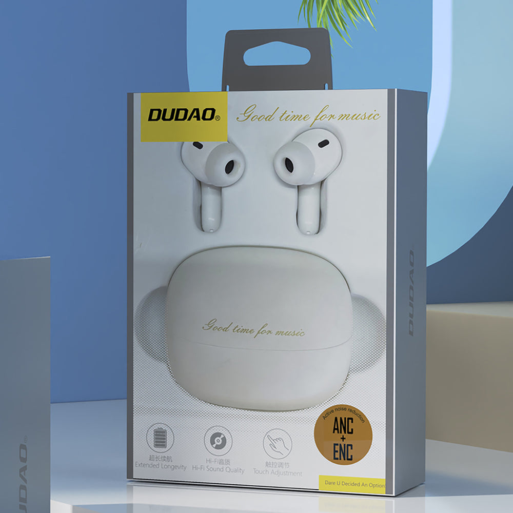 Dudao U21 TWS ANC ENC Bluetooth trådløse hovedtelefoner - hvid