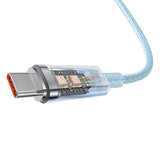 Baseus Explorer 100W USB-C - USB-C-kabel med intelligent temperatur sensor 2m - Blå