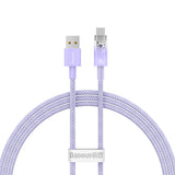 Baseus Explorer 100W USB-A - USB-C Cable with Intelligent Temperature Sensor 1m - Purple