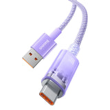 Baseus Explorer 100W USB-A - USB-C-kabel med intelligent temperatur sensor 1m - Purpur