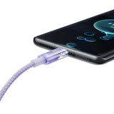 Baseus Explorer 100W USB-A - USB-C-kabel med intelligent temperatur sensor 1m - Purpur