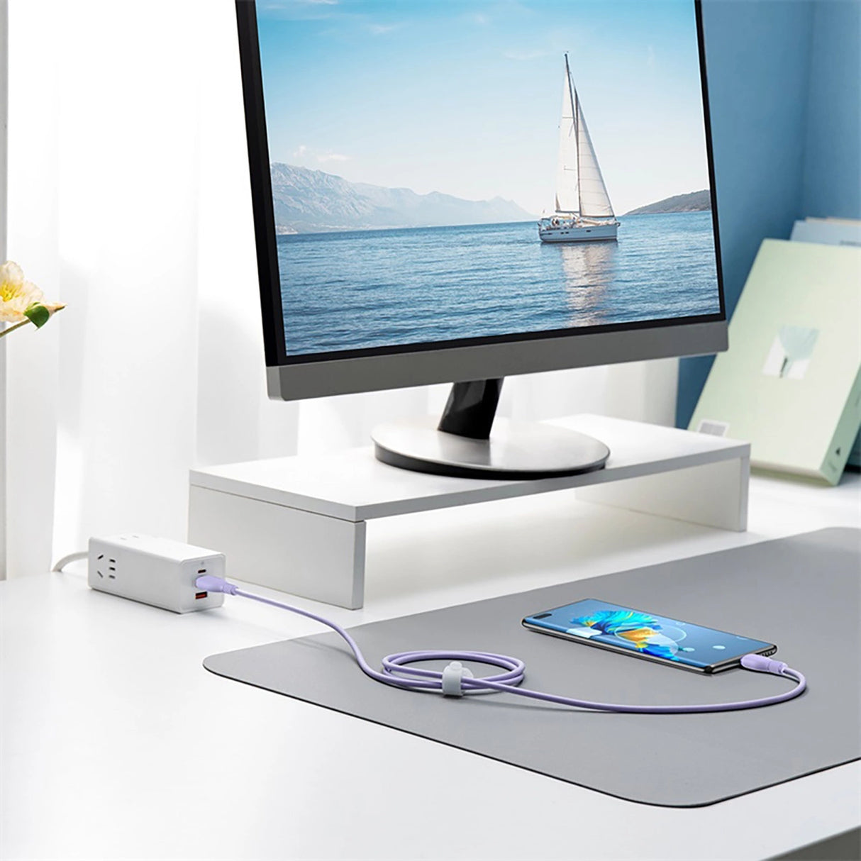 Baseus Pudding 100W USB-C - USB-C Kabel 2m - lilla