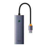 Baseus UltraJoy 4in1 USB-A Hub 3 x USB-A 3.0 + RJ45 - Grå
