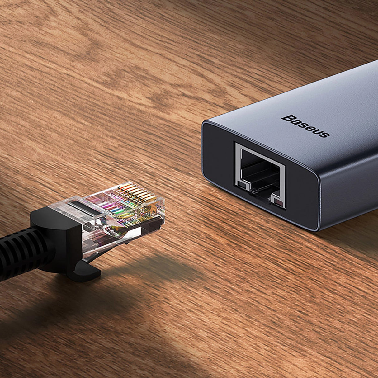 Baseus UltraJoy 4in1 USB-A Hub 3 x USB-A 3.0 + RJ45 - Grå