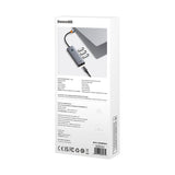 Baseus UltraJoy 4in1 USB-A Hub 3 x USB-A 3.0 + RJ45 - Grå