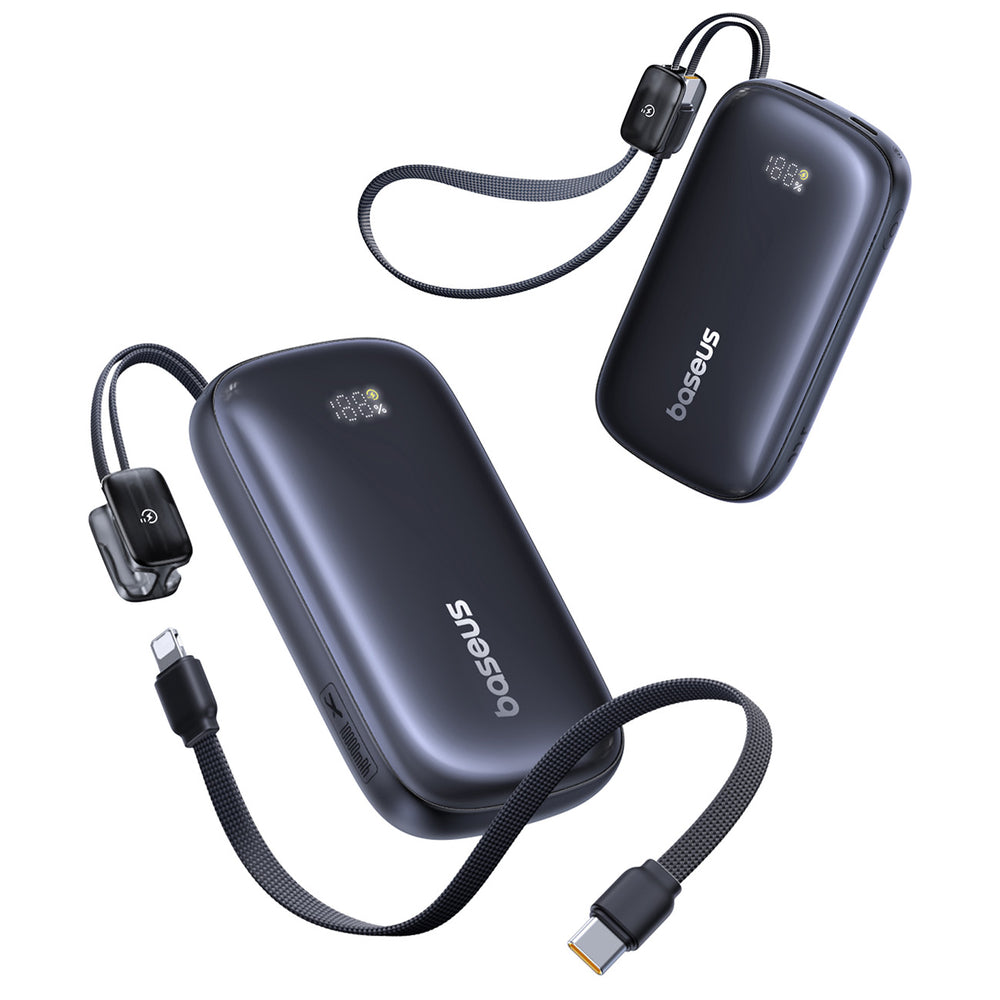 Baseus EnerFill FC21 QPow3 Ultra 10000mAh 22.5W Power Bank with Digital Display and Detachable Cable - Black