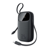 Baseus EnerFill FC31 QPow3 10000mAh 22.5W Powerbank with Digital Display and 2 Built-in Cables (USB-C + Lightning) - Black