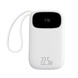 Baseus EnerFill FC31 20000mAh 22.5W Powerbank with Digital Display and 2 Built-in Cables (USB-C + Lightning) - White