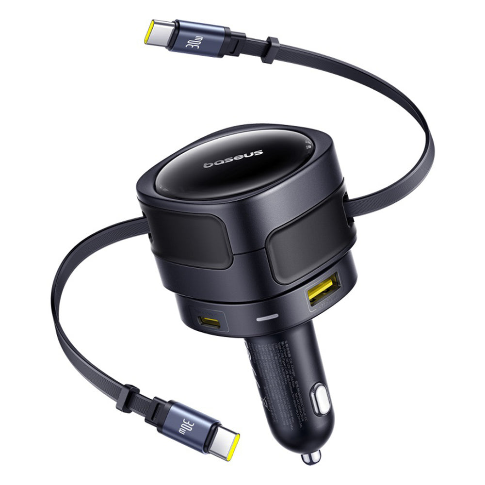 Baseus Enjoyment Max 90W Car Charger 2 x USB-C + USB-A + USB-C Cable - Black