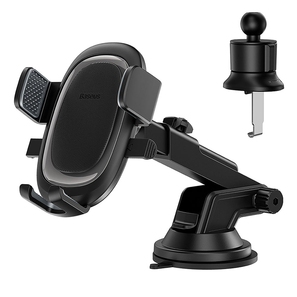 Baseus UltraControl Pro Clamp-on Car Holder med sugekop/krog til luftventilation - sort