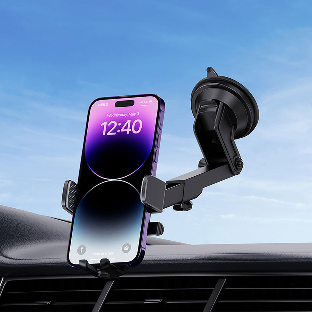 Baseus UltraControl Pro Clamp-on Car Holder med sugekop/krog til luftventilation - sort