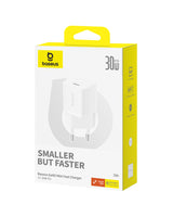 Baseus GaN5 30W USB-C Mini Wall Charger - hvid
