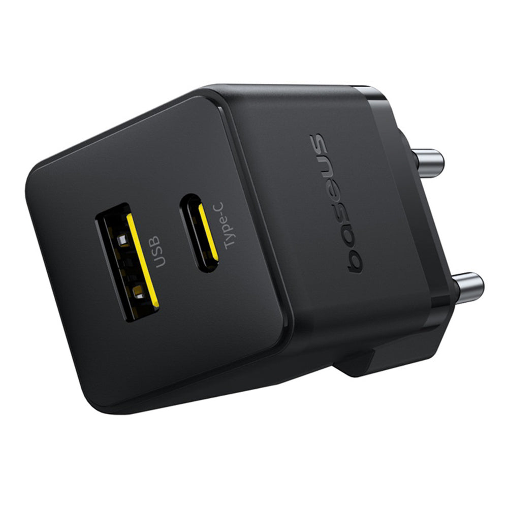 Baseus Palm 30W USB-C USB-A Wall Charger - sort